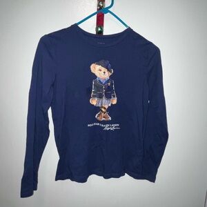 Polo by Ralph Lauren Kids Long Sleeve Navy Bear Tee
